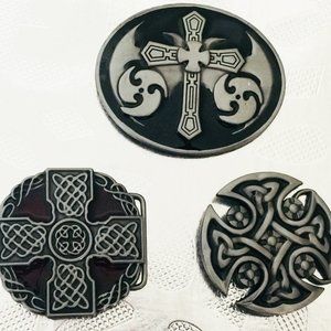 3 Celtic Cross Belt buckles For one low price!